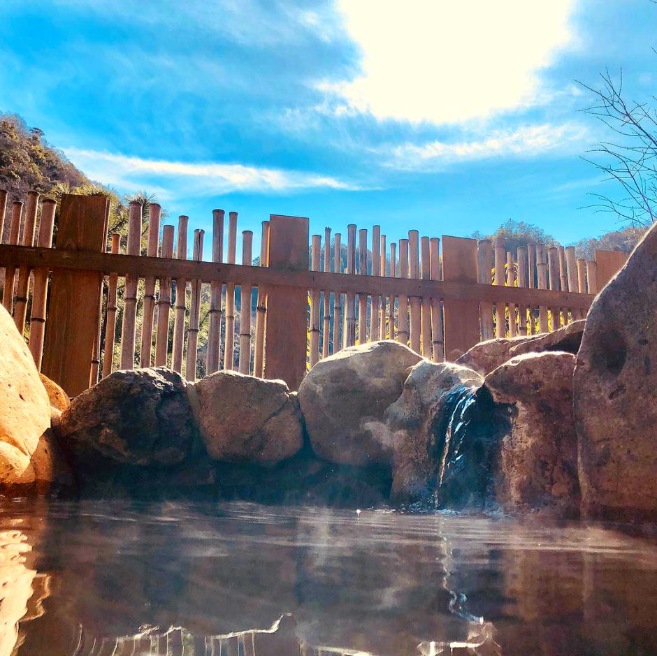 Open-air baths at Takedao Hot Springs Azare