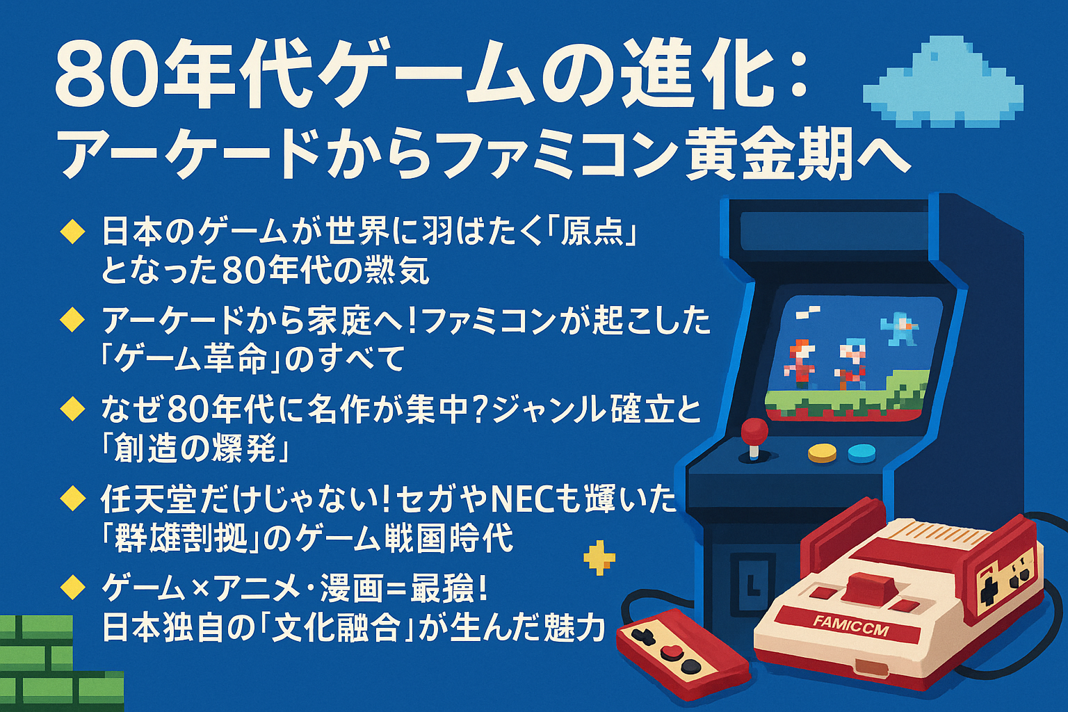 80年代はレトロゲームの黎明期！アーケードからファミコンへ 進化の歴史