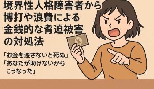 境界性パーソナリティ障害者からの博打や浪費による金銭的な脅迫被害の対処法