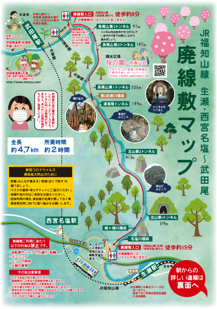 武田尾廃線敷の地図