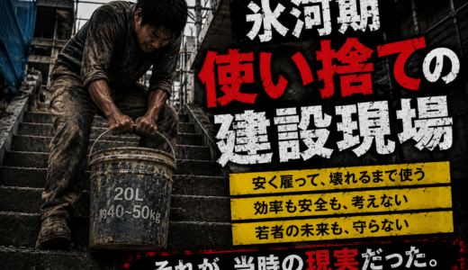 「氷河期世代使い捨て」の建設現場。40kgのセメントを担ぎ続けた、地獄の左官バイト